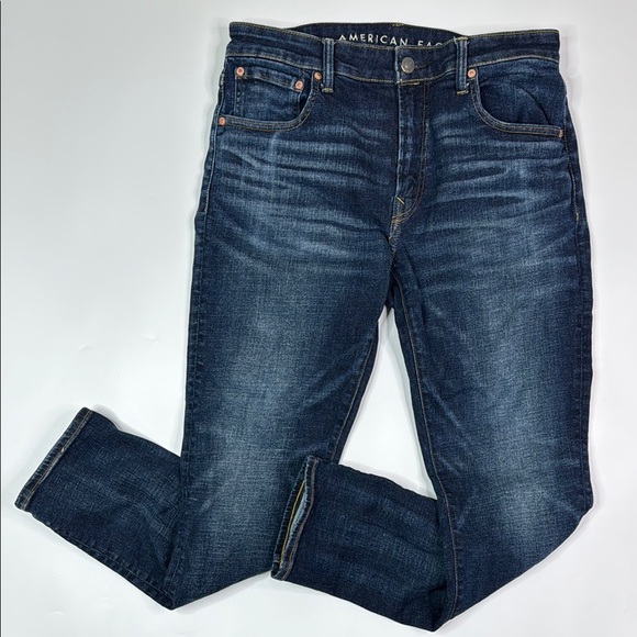 American Eagle Airflex + Slim Dark Wash Jeans 34x30 - Picture 1 of 10